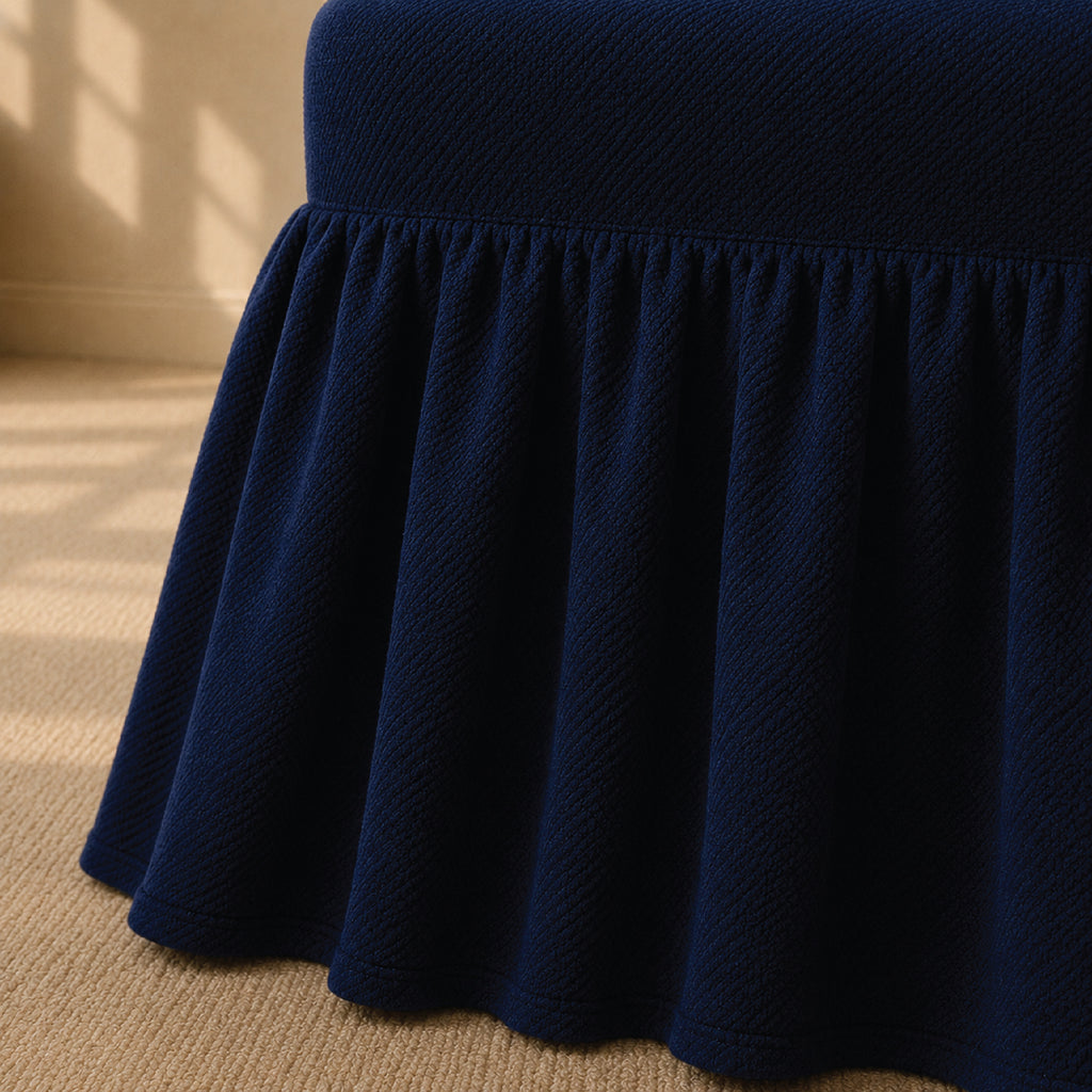 Mesh Turkish Frilled Chair Cover Sets - Blue
