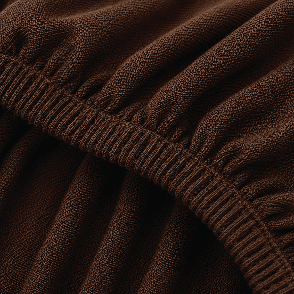 Mesh Turkish Fitted Chair Cover Sets - Brown