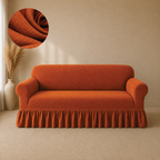 Mesh Turkish Frilled Sofa Covers - Copper