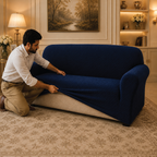 Mesh Turkish Fitted Sofa Covers - Blue