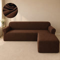 Mesh Turkish L Shape Fitted Sofa Covers - Brown
