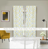 Printed Cream Window Curtains