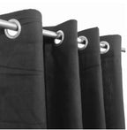 Set Of 2 Plain Black  Window Curtains Panels