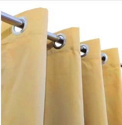 Set Of 2 Plain Fawn Window Curtains Panels