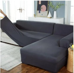 L Shape Sofa Cover - Dark Grey