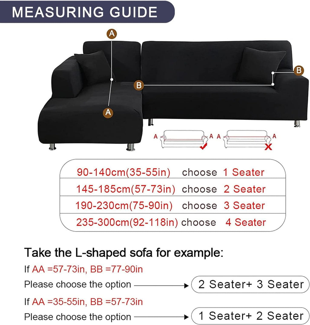L Shape Sofa Cover - Maroon