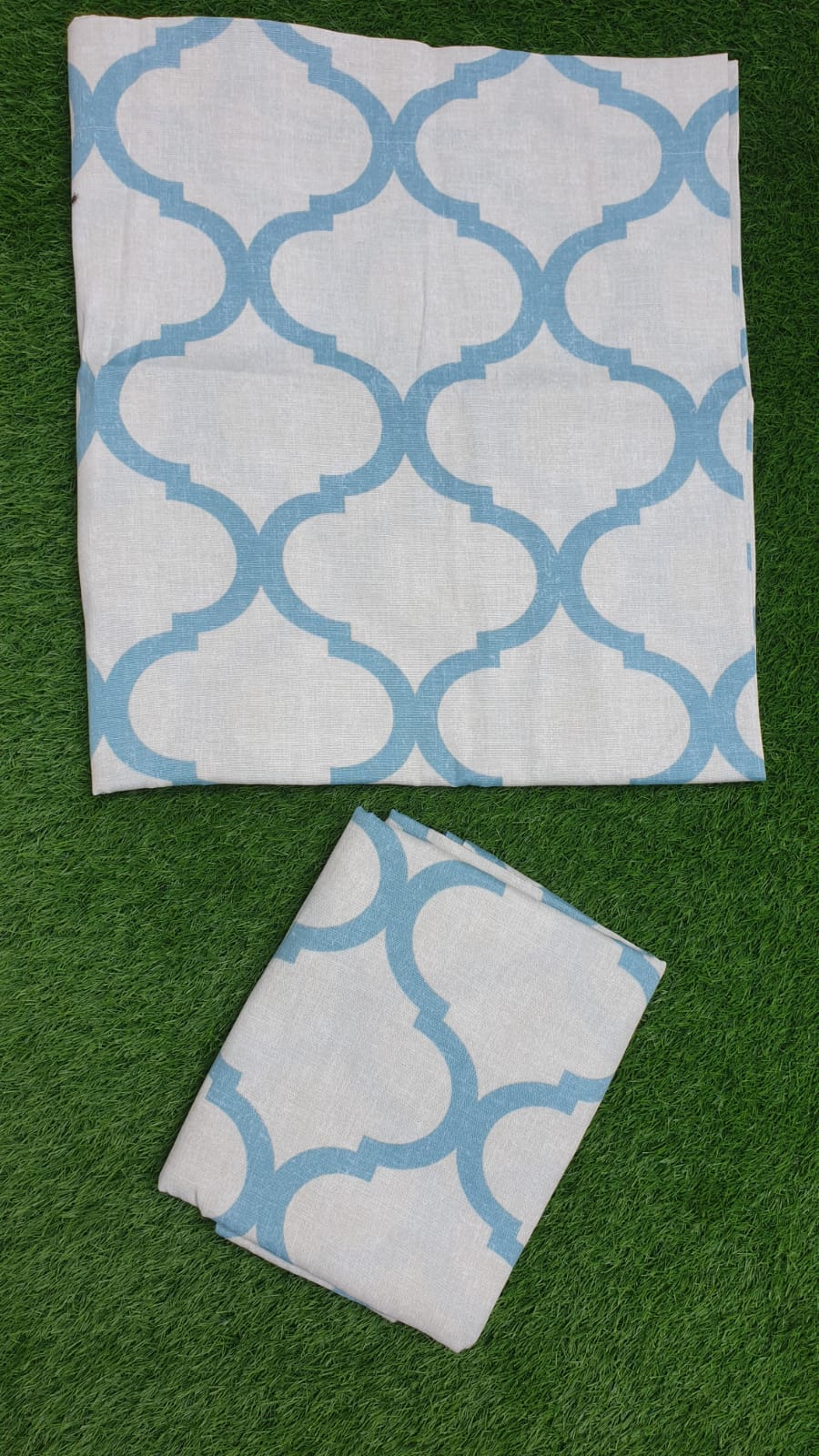Set of 2 Printed Light Blue Window Curtain Panels