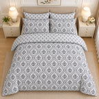 Ivory Vintage Rosebud  Cotton Printed Bed Sheet Set