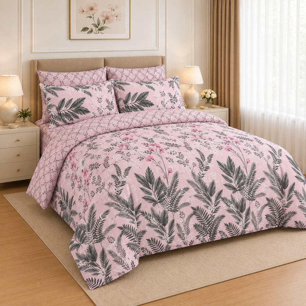 Tiny Meadow Floral Cotton Printed Bed Sheet Set