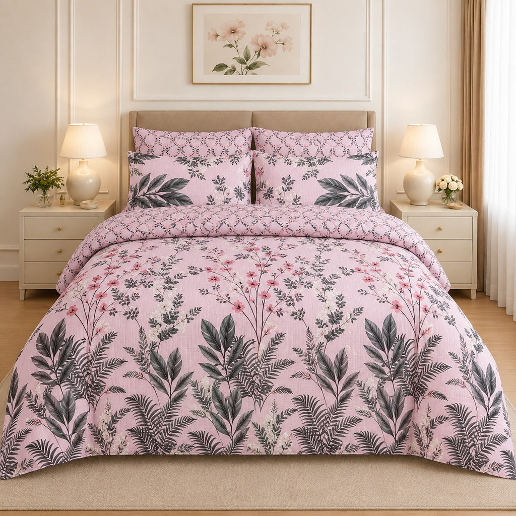 Tiny Meadow Floral Cotton Printed Bed Sheet Set