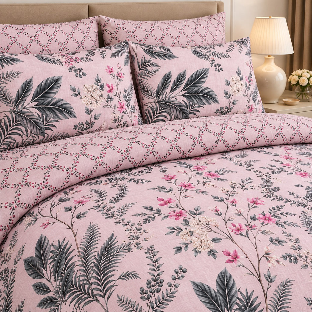 Tiny Meadow Floral Cotton Printed Bed Sheet Set