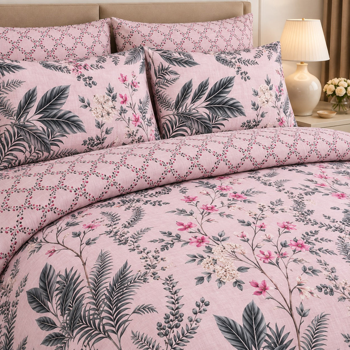 Tiny Meadow Floral Cotton Printed Bed Sheet Set