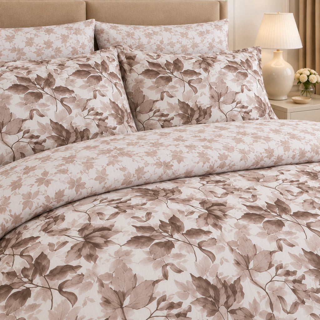 Damask Motif Cotton Printed Bed Sheet Set