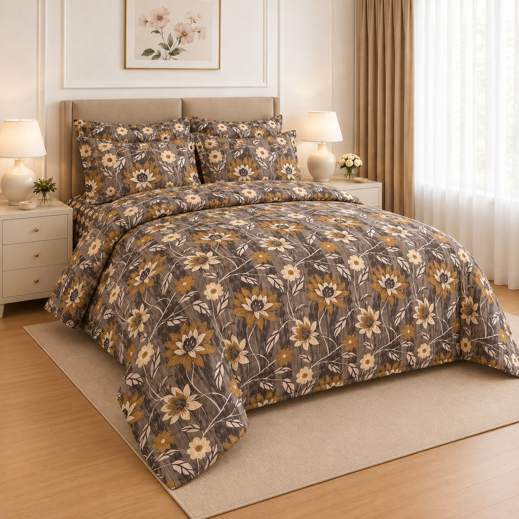Block Print Silhouette Tree Cotton Printed Bed Sheet Set