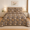 Block Print Silhouette Tree Cotton Printed Bed Sheet Set