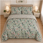 Muted Chevron & Mosaic Cotton Printed Bed Sheet Set