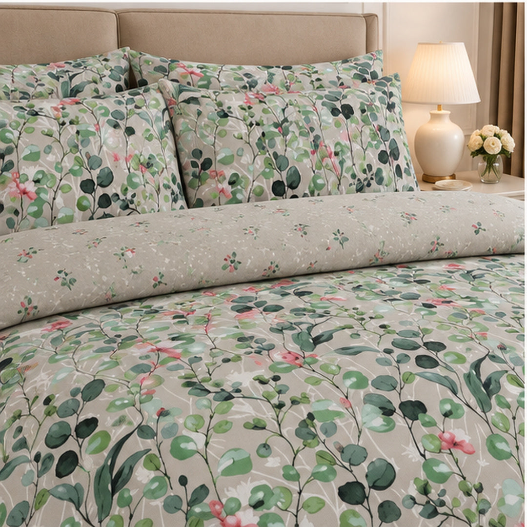 Muted Chevron & Mosaic Cotton Printed Bed Sheet Set