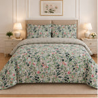 Muted Chevron & Mosaic Cotton Printed Bed Sheet Set