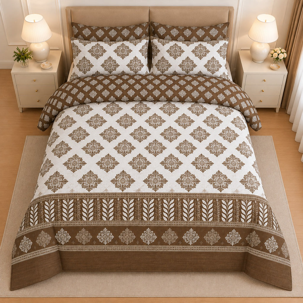 Midnight Bouquet Cotton Printed Bed Sheet Set