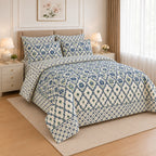 Cornflower Vine Cotton Printed Bed Sheet Set