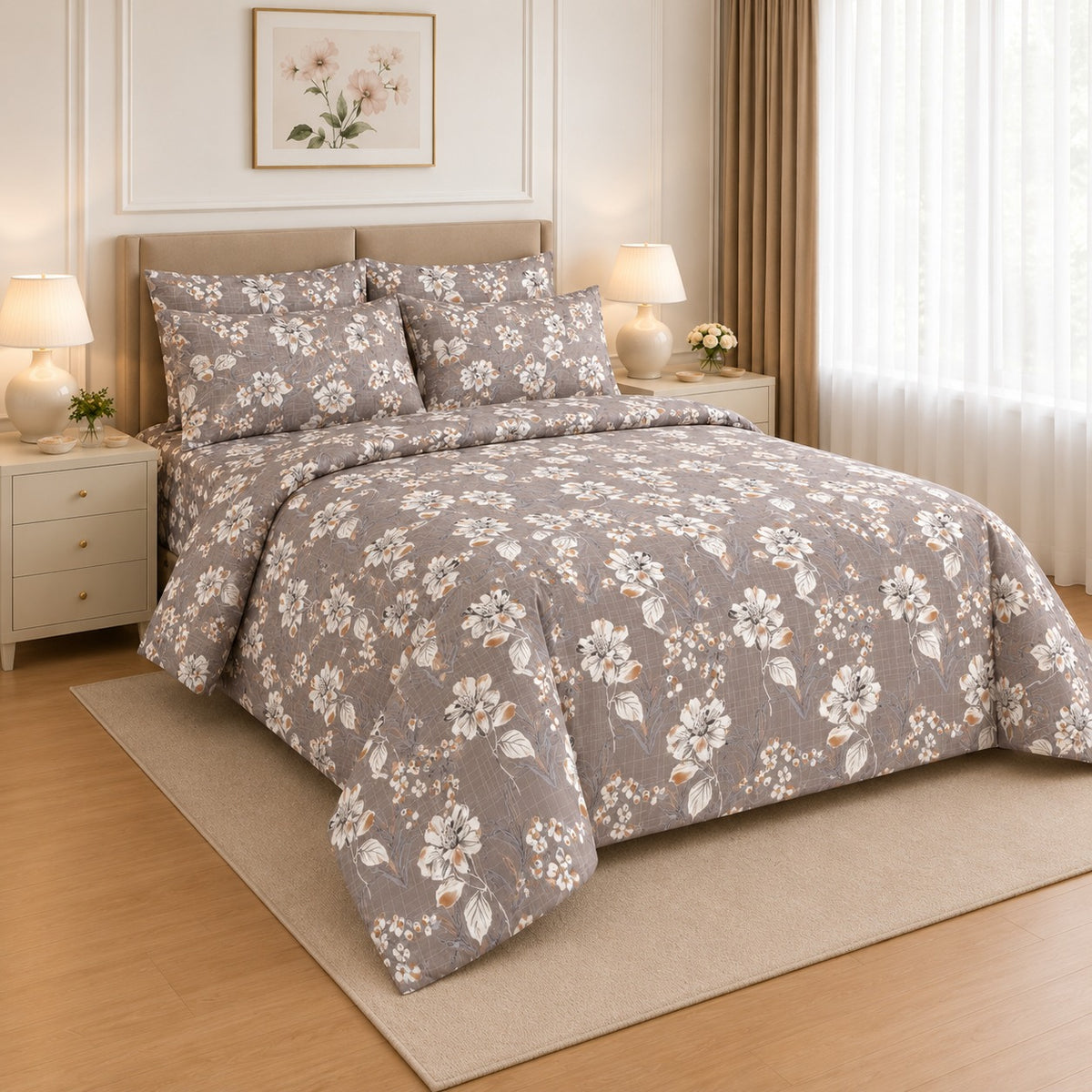 Vintage & Polka Cotton Printed Bed Sheet Set