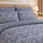 Ornamental Damask Cotton Printed Bed Sheet Set