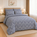 Ornamental Damask Cotton Printed Bed Sheet Set