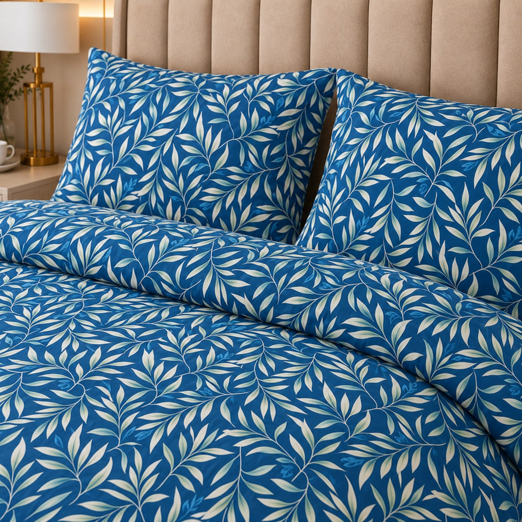 Tropical Leaf Percale Cotton Printed Quilt Cover Set