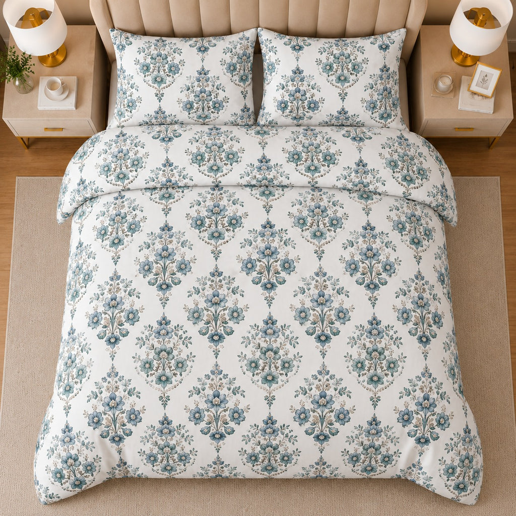 Botanical Percale Cotton Duvet Cover Set