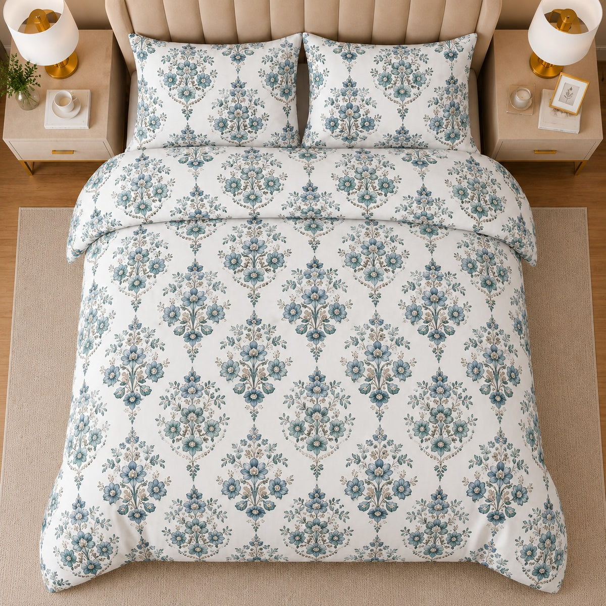 Botanical Percale Cotton Duvet Cover Set