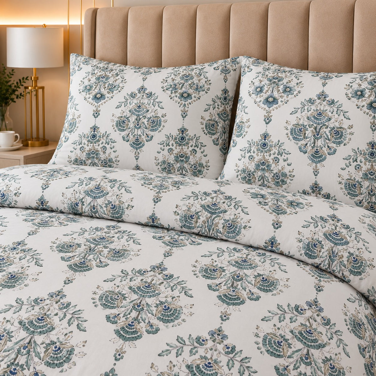 Botanical Percale Cotton Duvet Cover Set