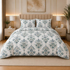 Botanical Percale Cotton Duvet Cover Set