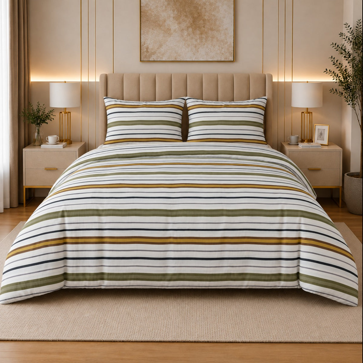 Pebble Print Percale Cotton Bed Sheet Set