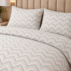 Indigo Leaf Percale Cotton Bed Sheet Set