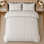 Indigo Leaf Percale Cotton Bed Sheet Set