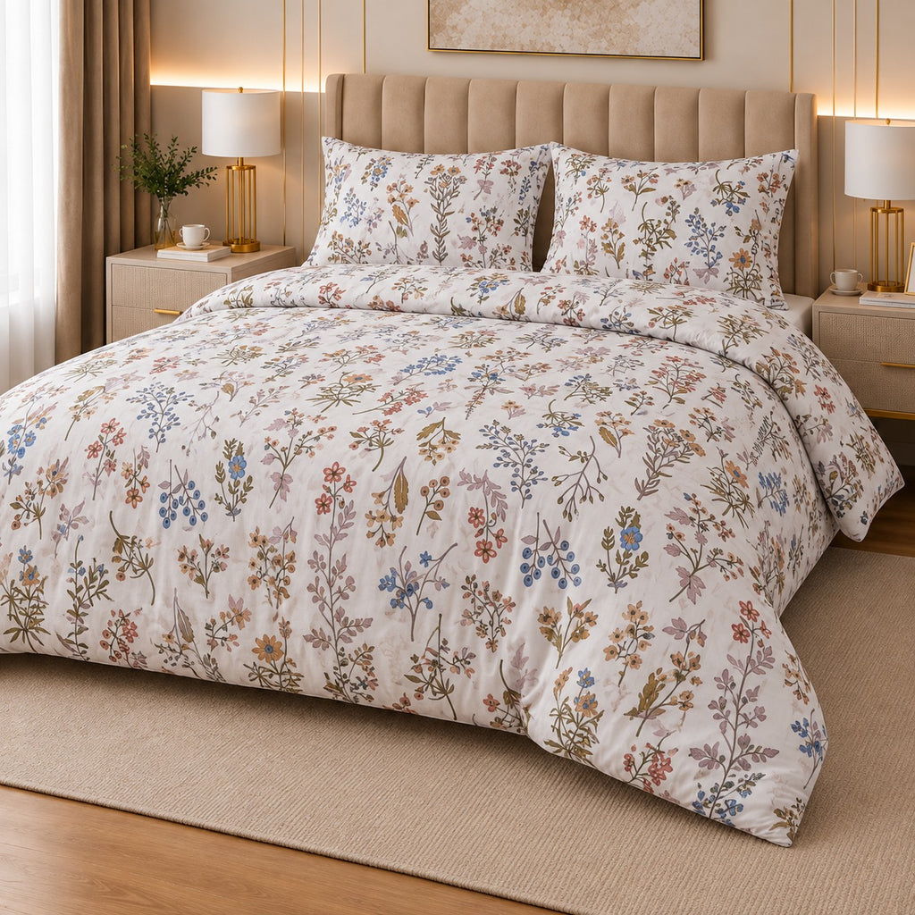 Muted  Vintage Percale Cotton Bed Sheet Set