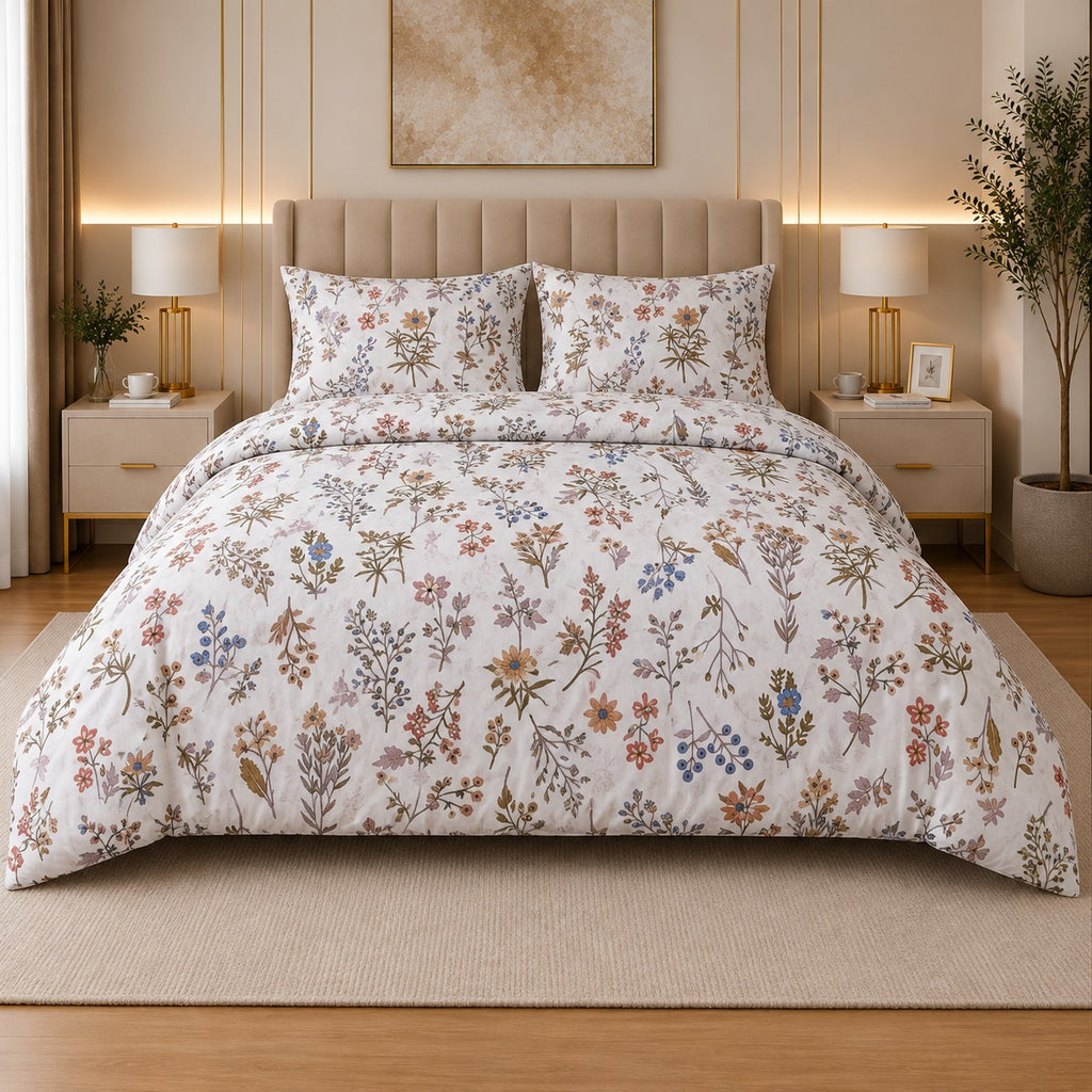 Muted  Vintage Percale Cotton Bed Sheet Set