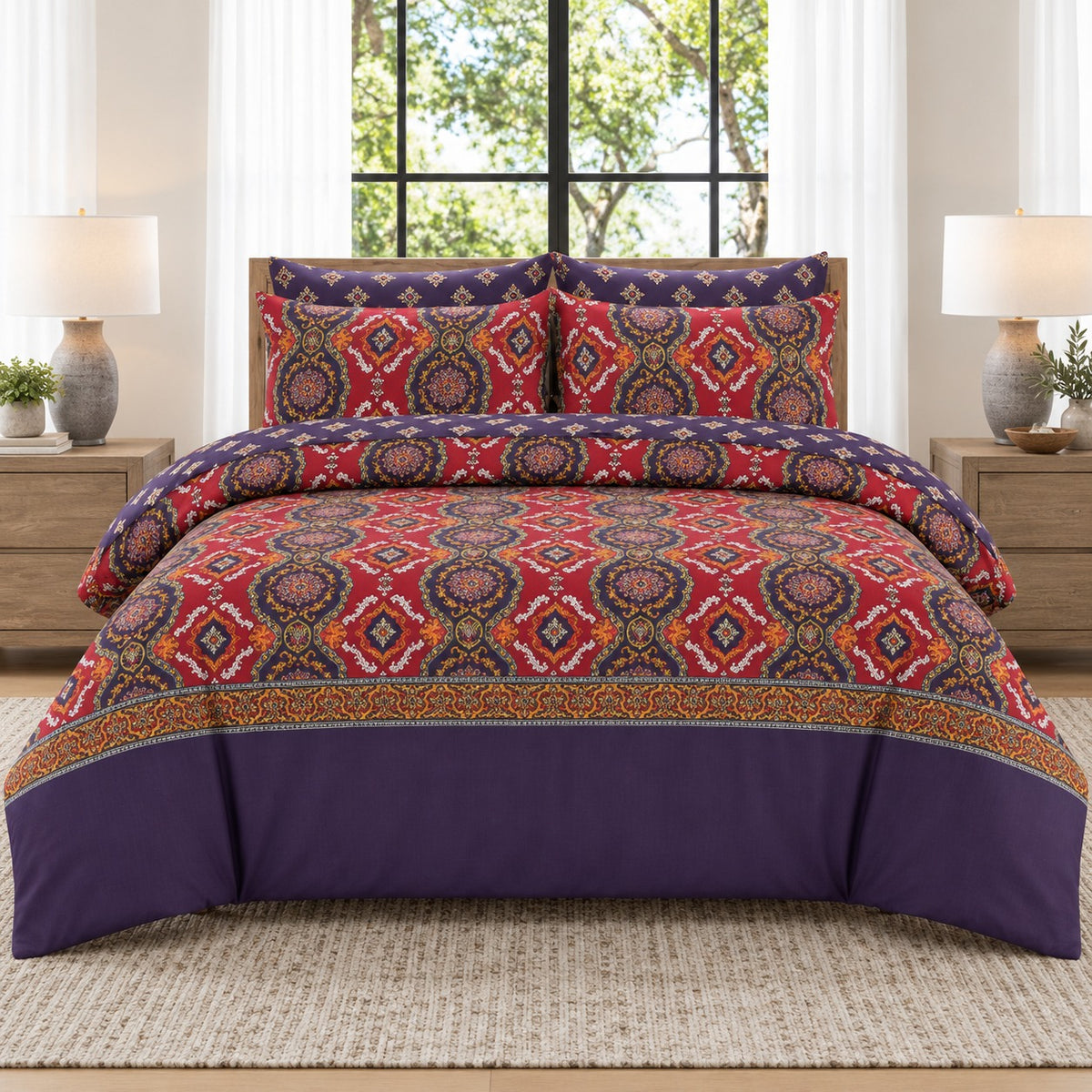 Sage Meadow Percale Cotton Bed Sheet Set