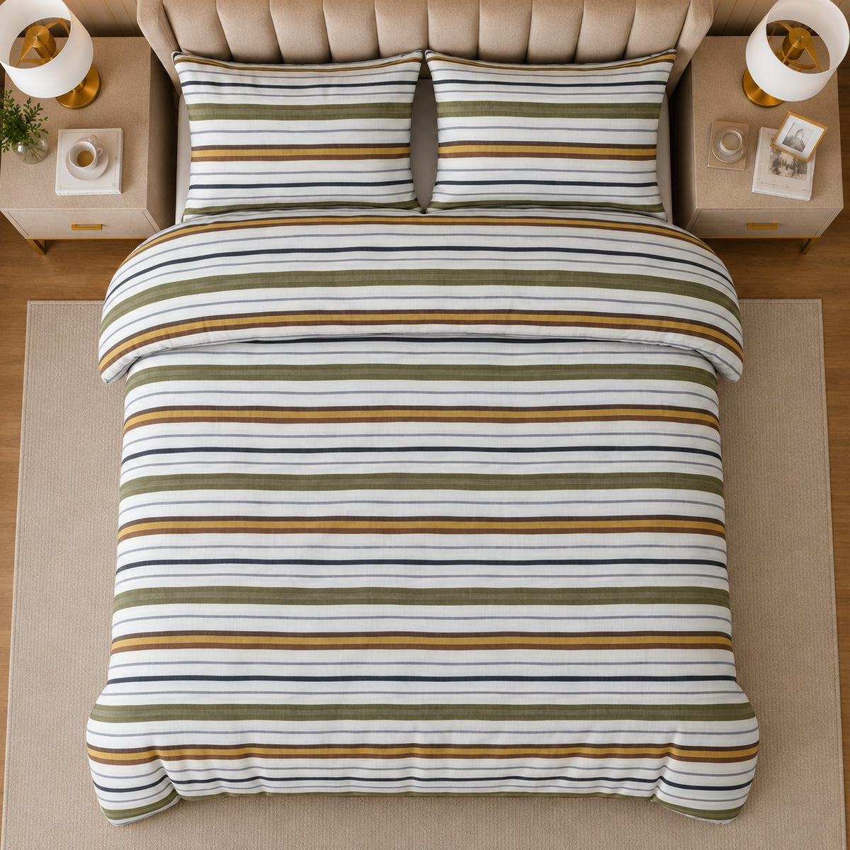 Pebble Print Percale Cotton Bed Sheet Set