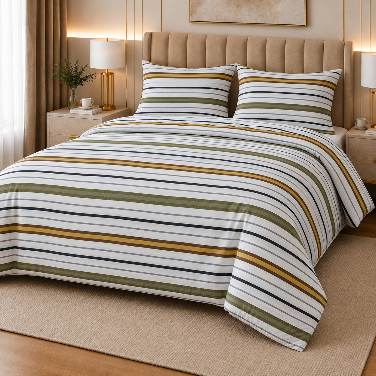 Pebble Print Percale Cotton Bed Sheet Set