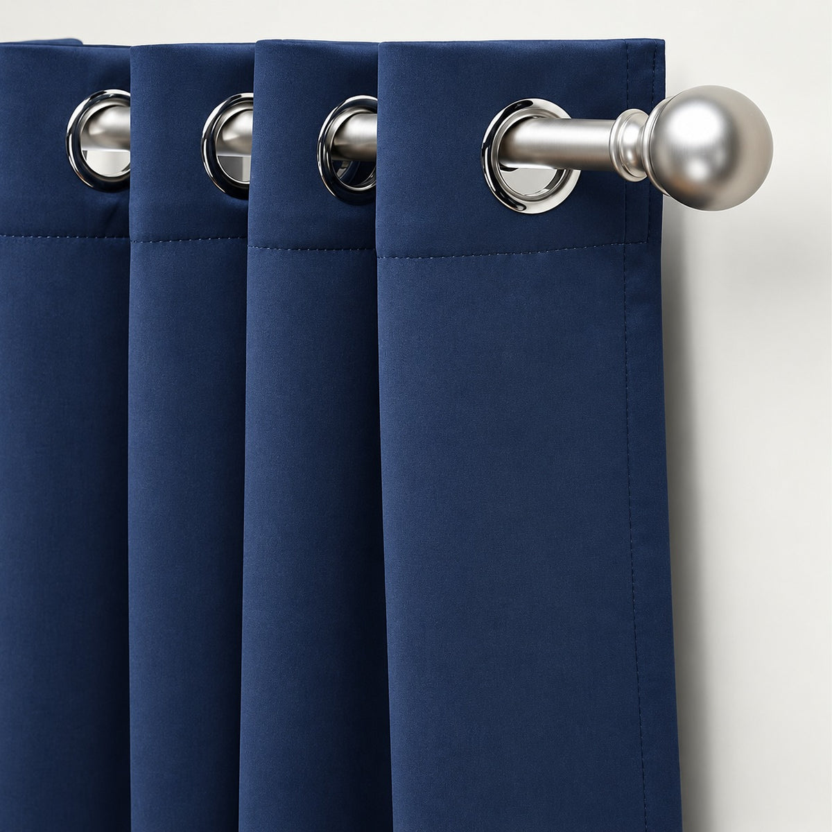 Set Of 2 Plain Blue Window Curtains Panels