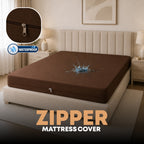 Zipper Waterproof Mattress Protect -  Brown