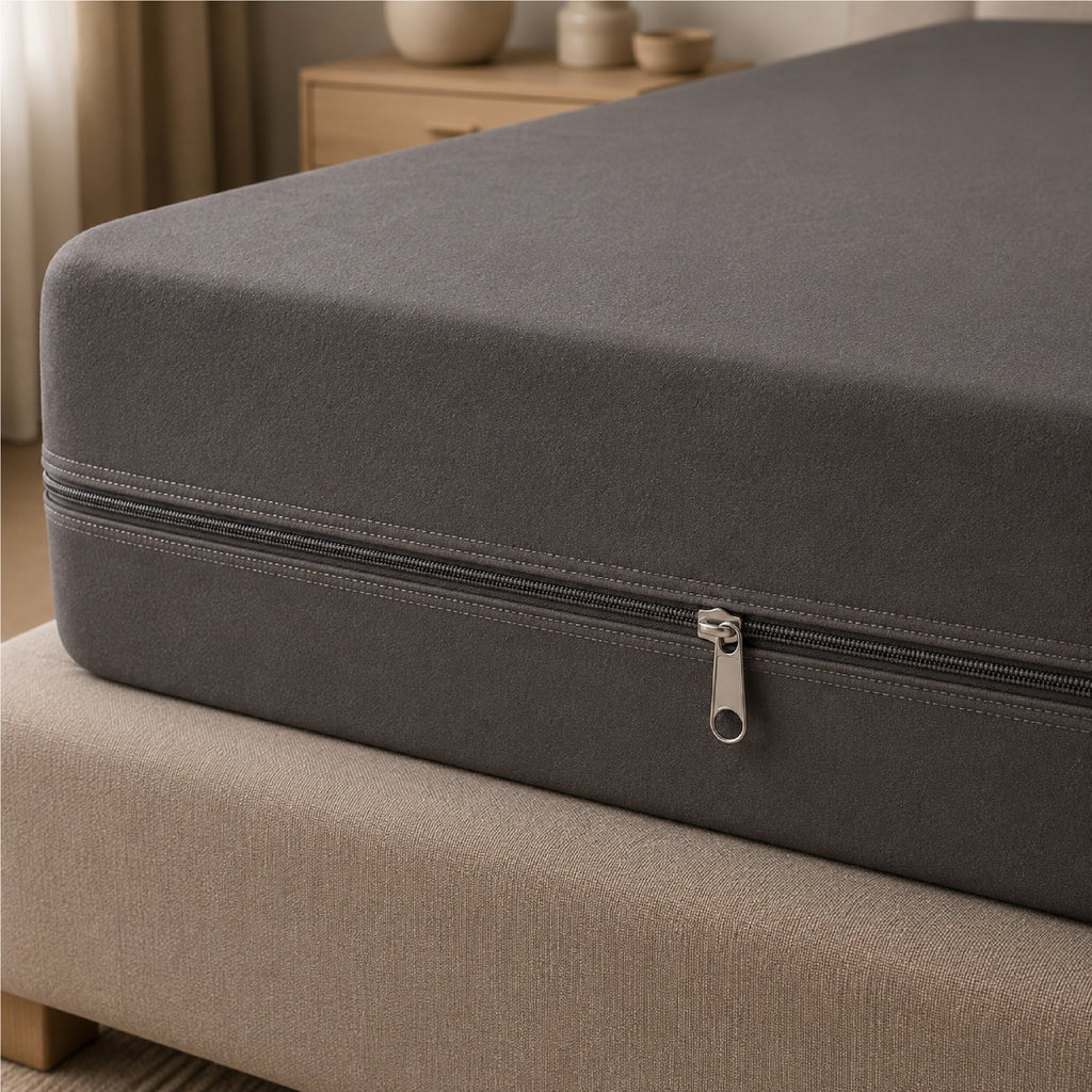 Zipper  Waterproof Mattress Protect - Grey
