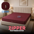 Zipper Waterproof Mattress Protect - Maroon