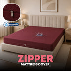 Zipper Waterproof Mattress Protect - Maroon