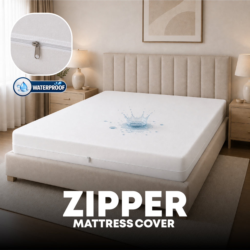 Zipper Waterproof Mattress Protect - White