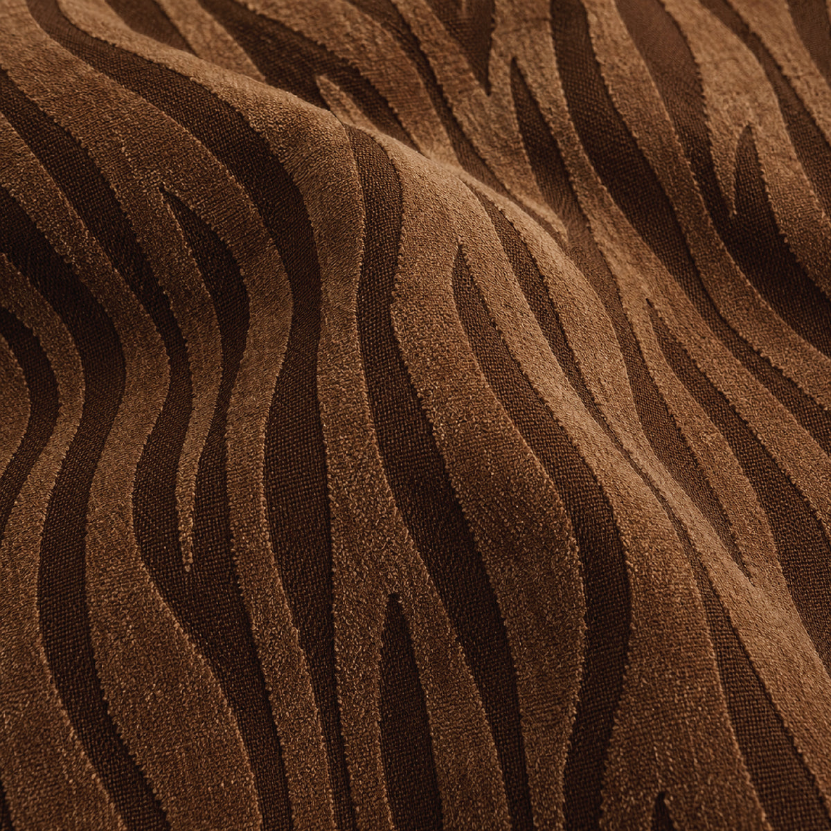 Zebra Velvet Frilled Chair Cover Sets - Brown