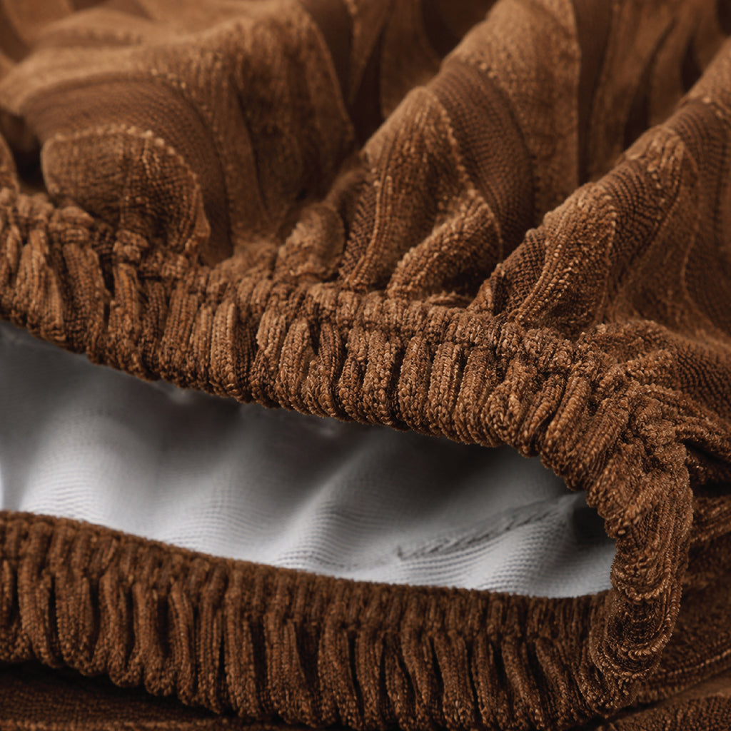 Zebra Velvet Fitted Chair Cover Sets - Brown