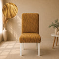 Zebra Velvet Fitted Chair Cover Sets - Golden