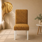 Zebra Velvet Fitted Chair Cover Sets - Golden